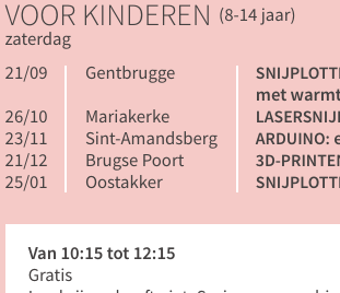 Gratis Open Atelier Bibs Gent - Maandelijks 26 okt